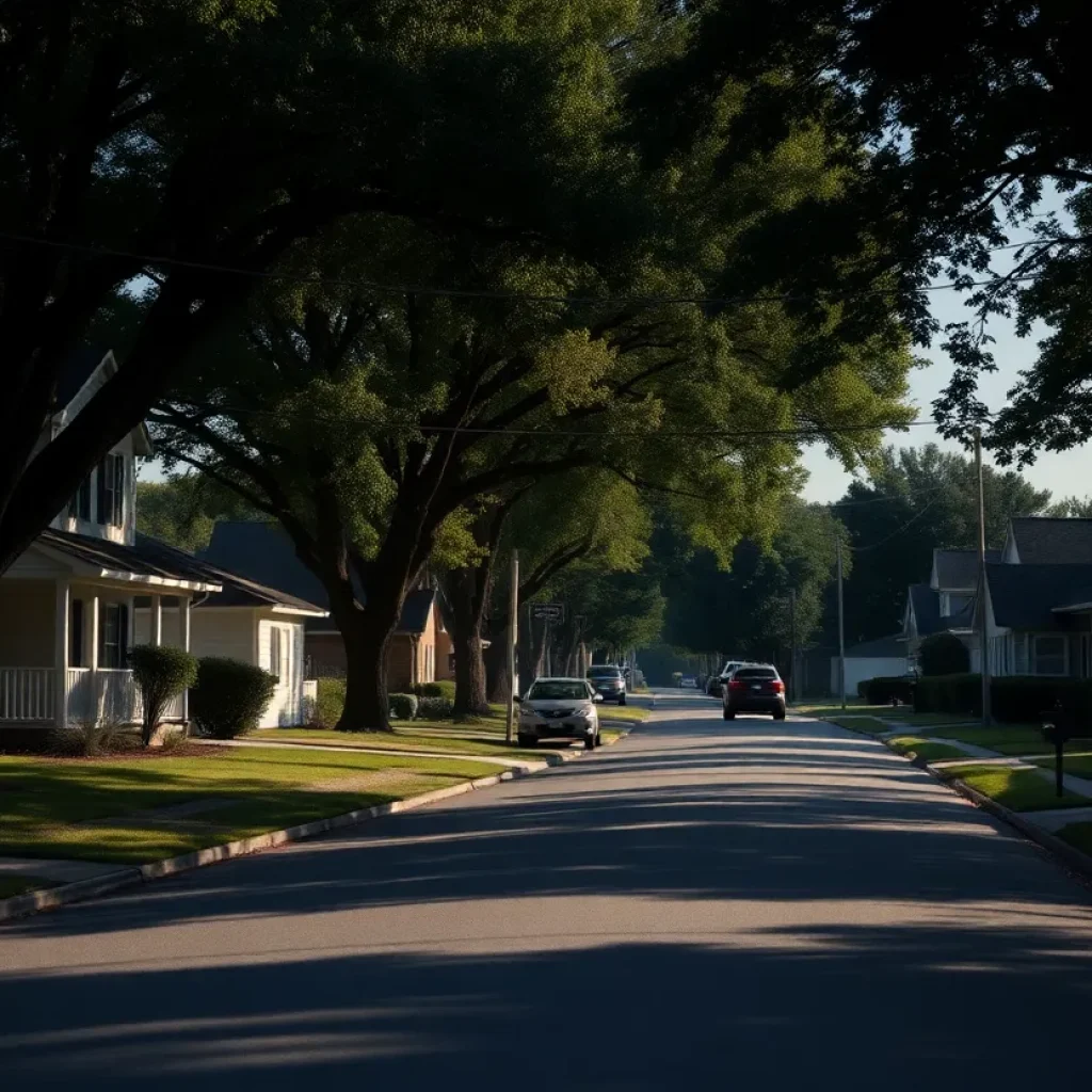 A serene neighborhood in Grovetown, GA, depicting calmness and peace.