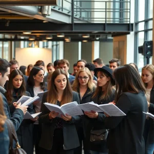 Diverse group of actors at a casting call