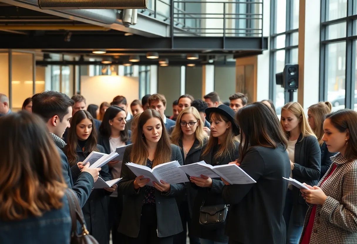 Diverse group of actors at a casting call