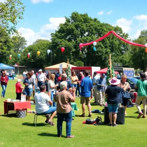 Community members enjoying a lively event in Aiken, SC