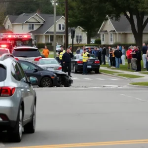 Emergency responders at an accident site in Augusta