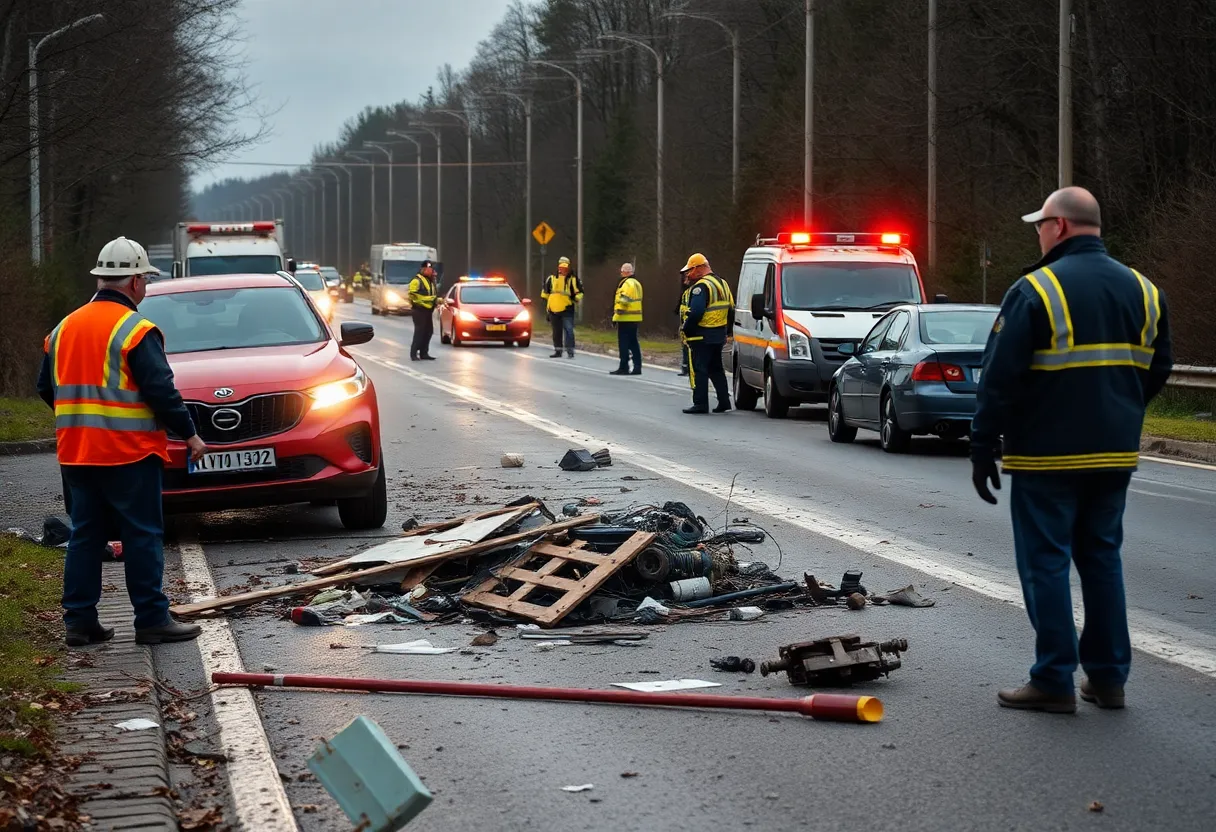 Emergency responders at the site of a tragic car crash in Augusta