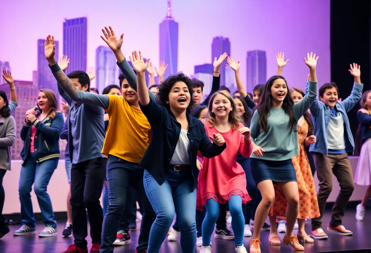 Students performing in 'Newsies' at Augusta Christian School