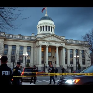 FBI agents at Augusta Municipal Building during investigation