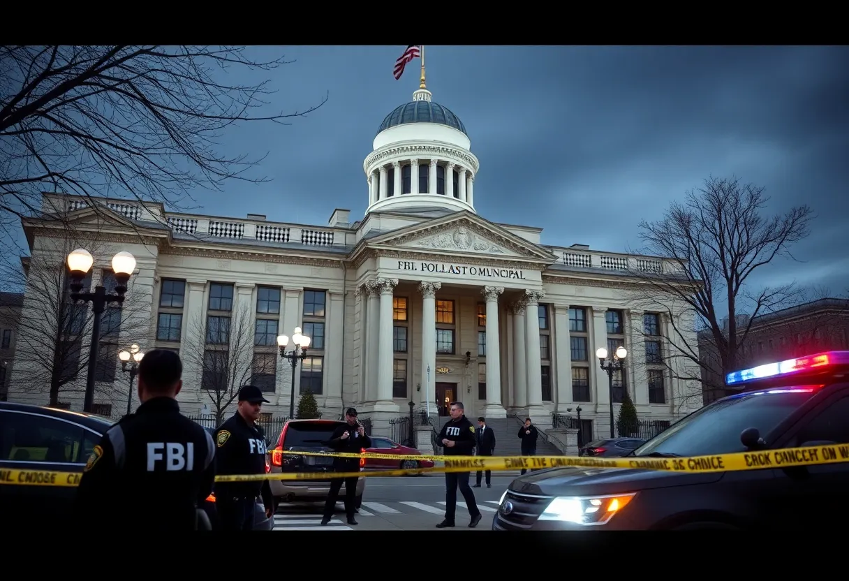 FBI agents at Augusta Municipal Building during investigation