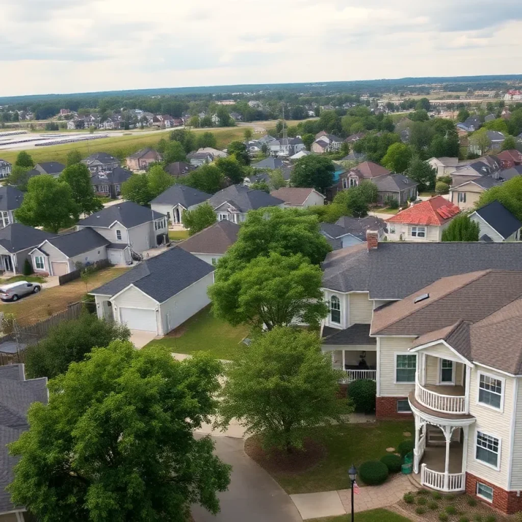 Aerial view of Augusta, Georgia highlighting affordable housing options