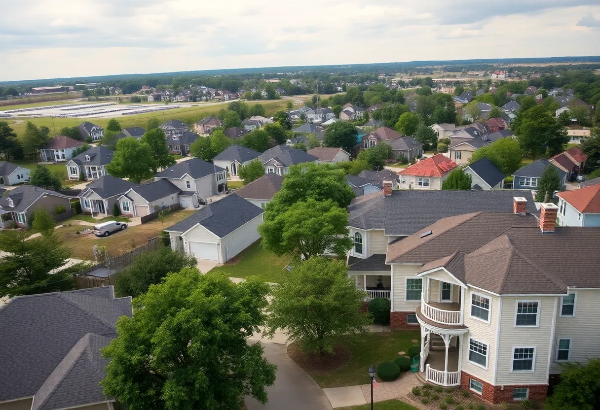 Aerial view of Augusta, Georgia highlighting affordable housing options