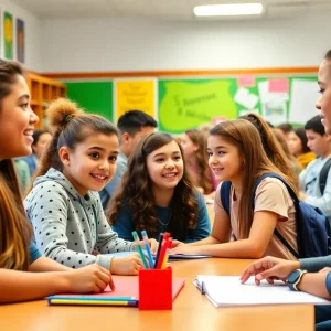 Students engaged in learning at a public high school in Augusta