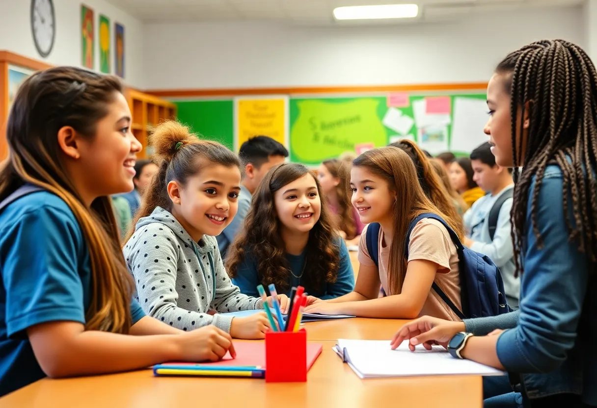 Students engaged in learning at a public high school in Augusta