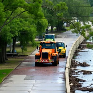 Cleanup crews working on Augusta Riverwalk post-hurricane
