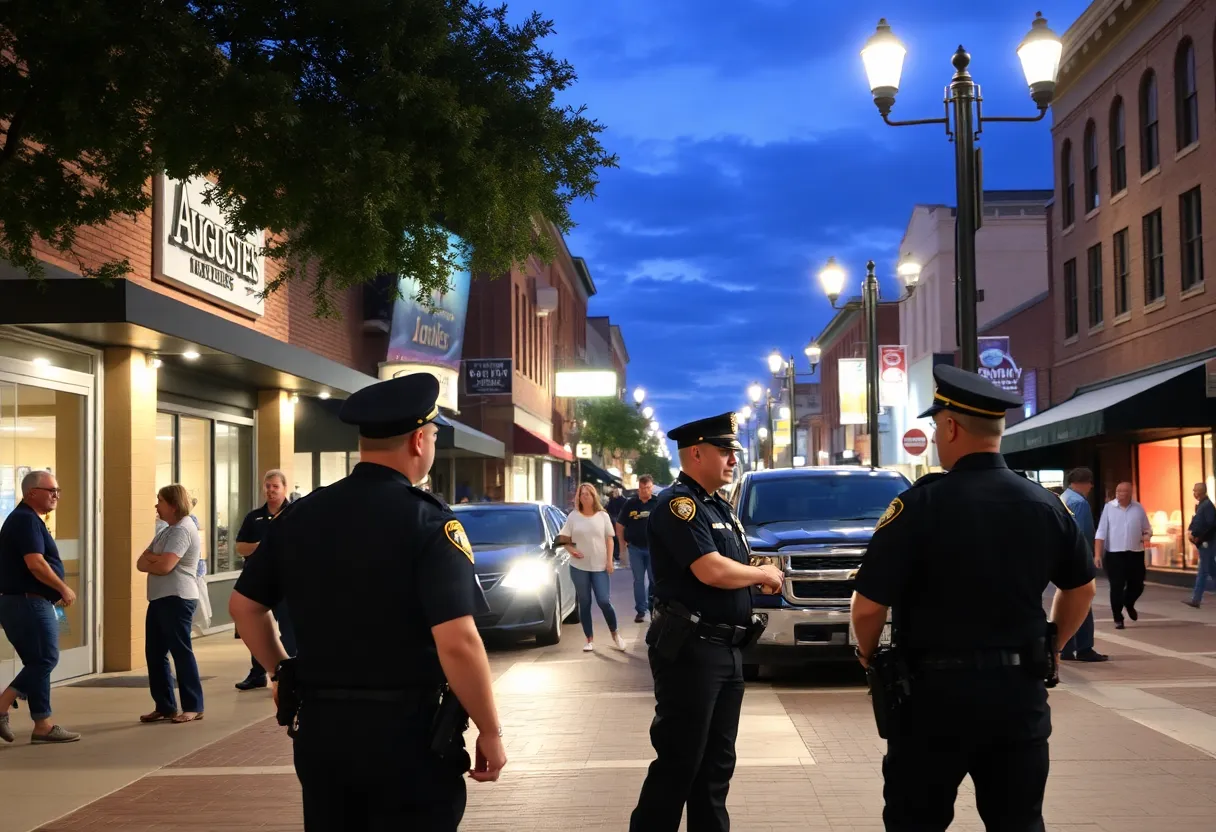 Law enforcement presence in downtown Augusta