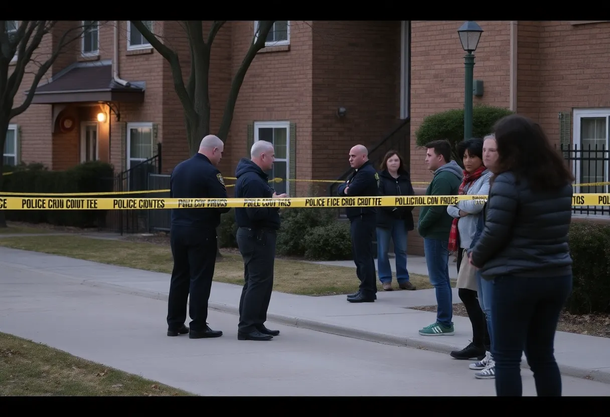 Police investigating a shooting at an apartment complex