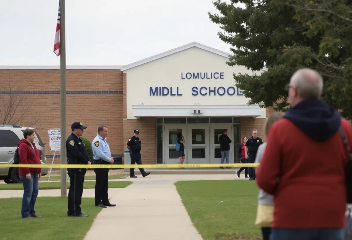 Police presence outside Belair Middle School
