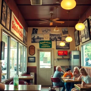Interior of the Carolina Hills Sandwich Shop with nostalgic decor