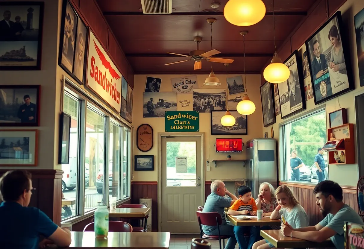 Interior of the Carolina Hills Sandwich Shop with nostalgic decor