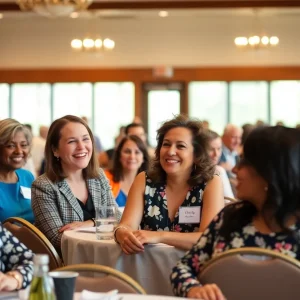 Attendees at the Child Care Impact Luncheon discussing important topics