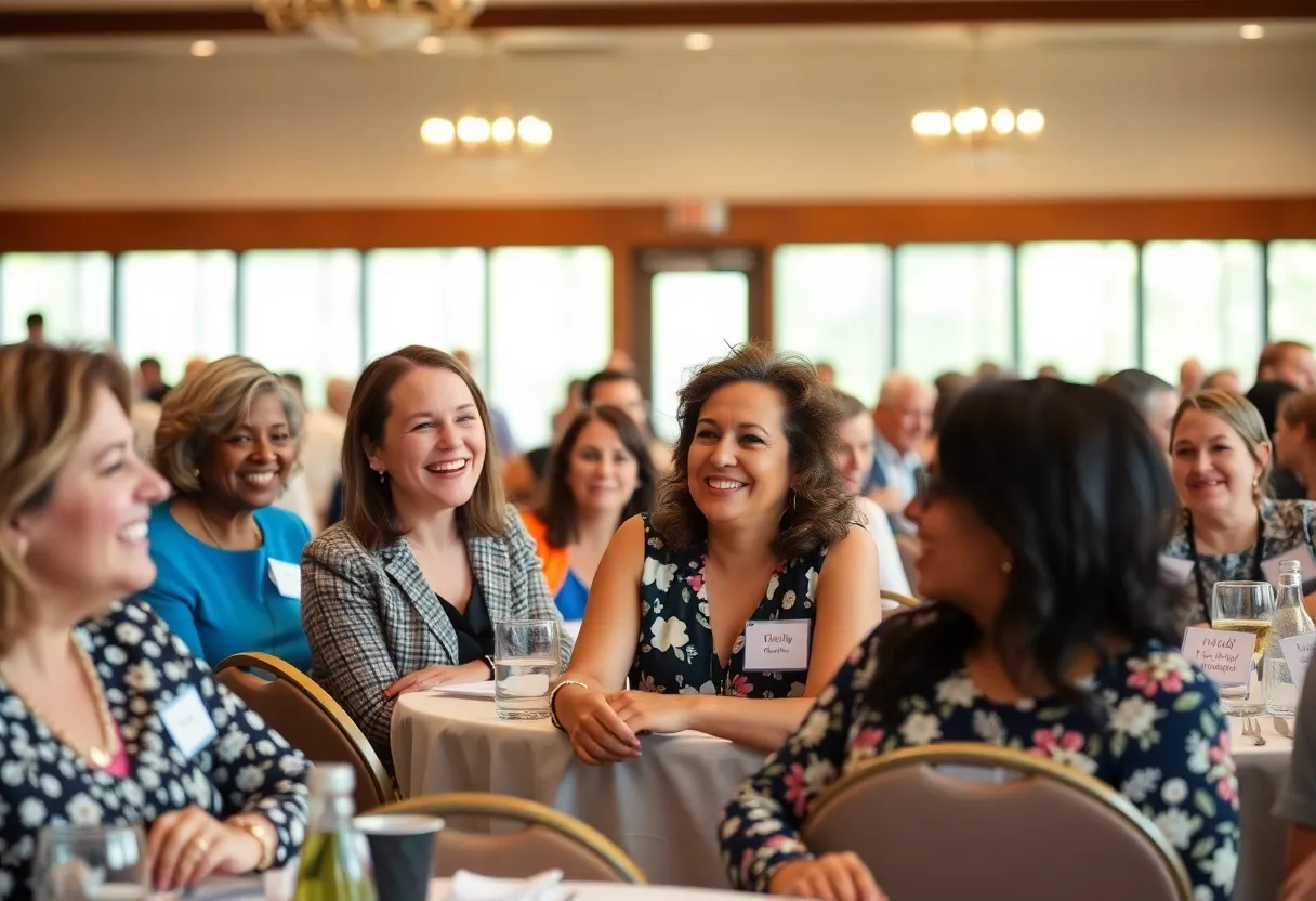 Attendees at the Child Care Impact Luncheon discussing important topics