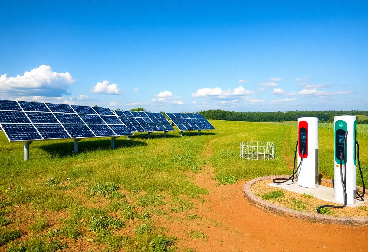 Solar panels and electric vehicle infrastructure in Georgia