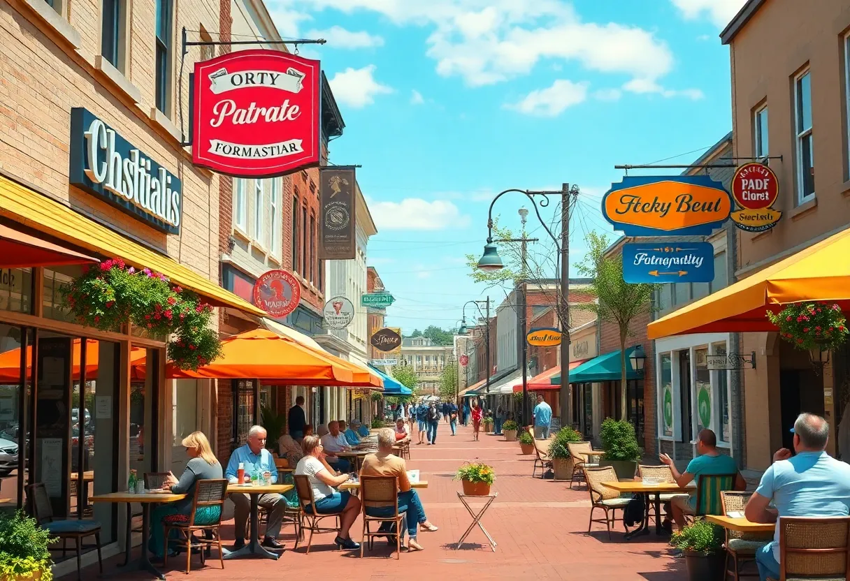 Vibrant street scene of new businesses in Cobb County