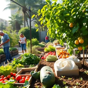 Residents participating in a community garden in Augusta, Georgia.