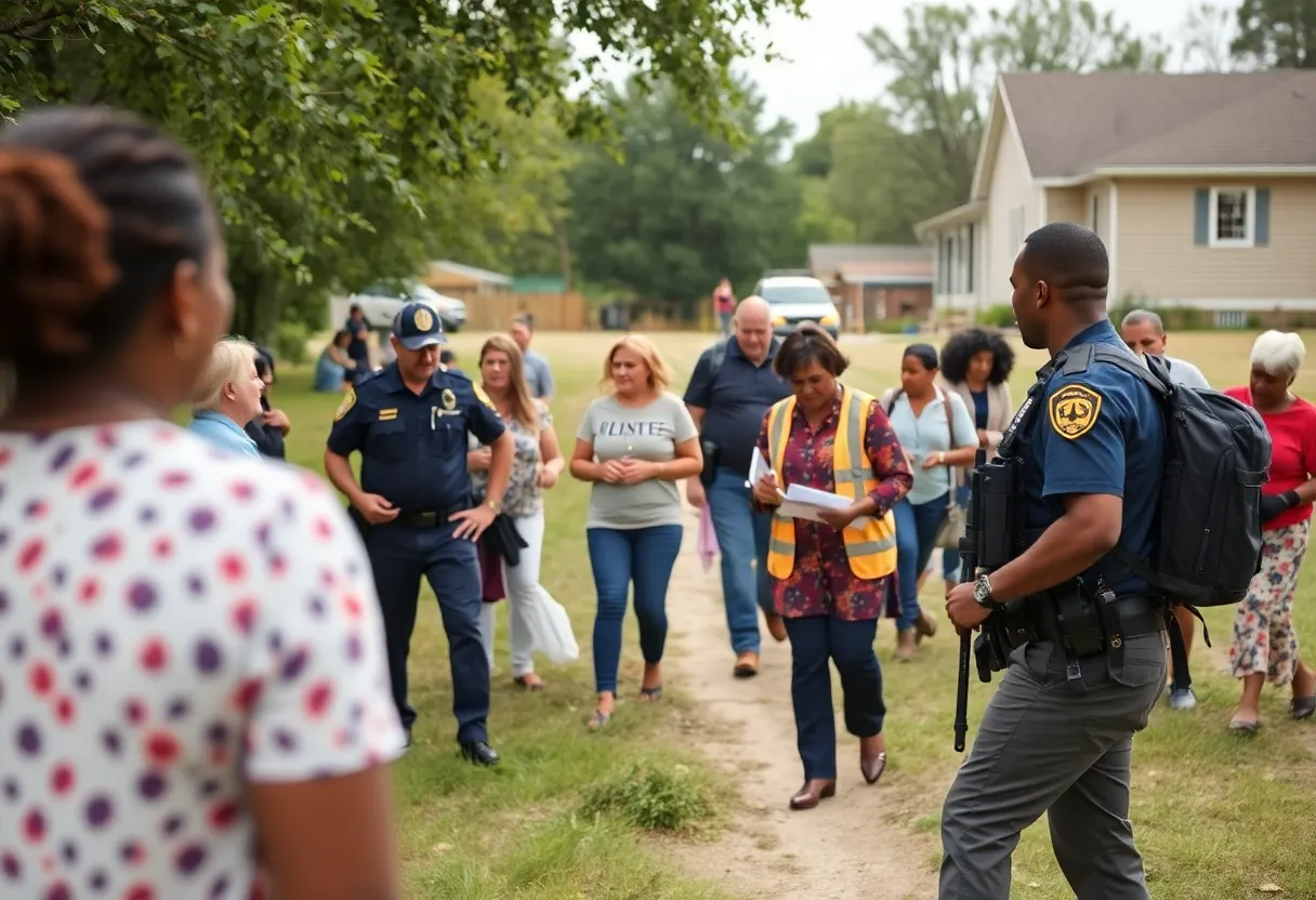 Community members and police working together to find missing persons in Augusta.