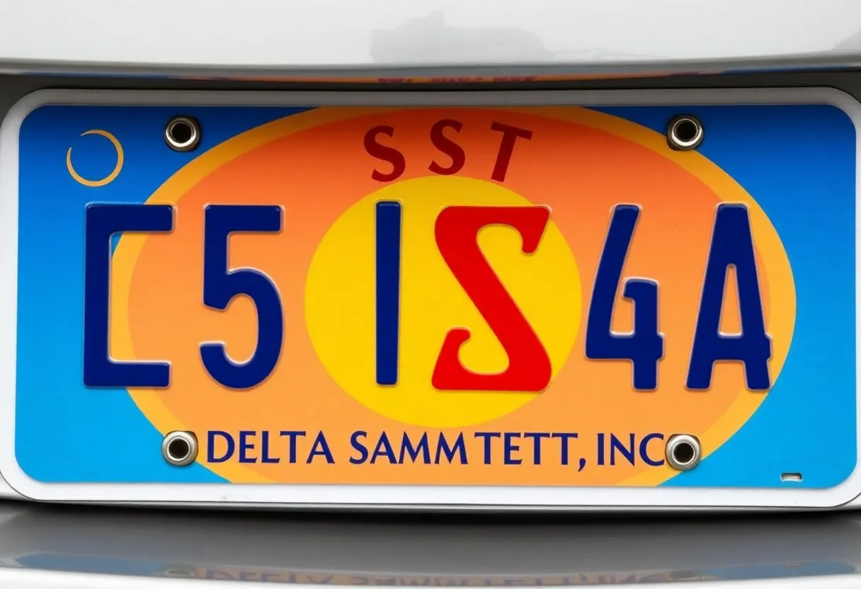 Specialty license plate honoring Delta Sigma Theta Sorority, Inc.
