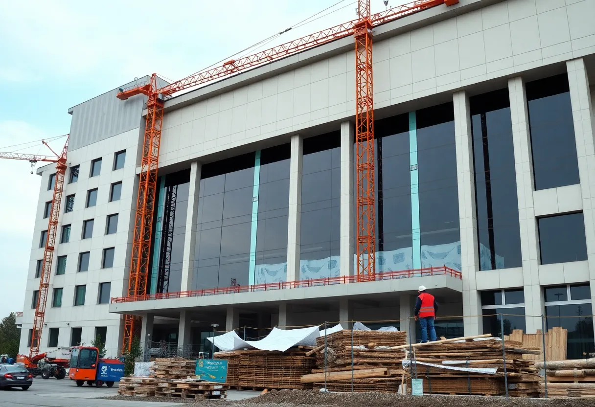 Construction site of Doctors Hospital expansion
