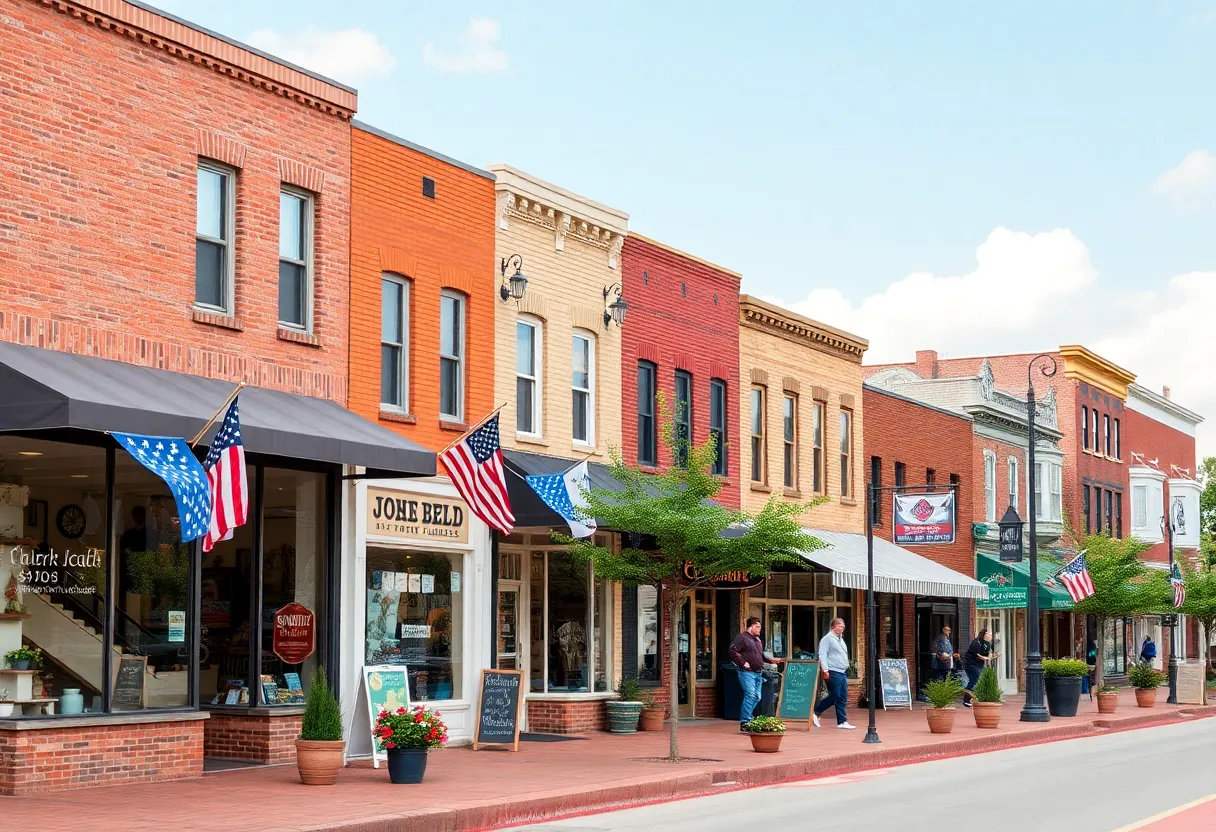 View of downtown Madison highlighting local businesses