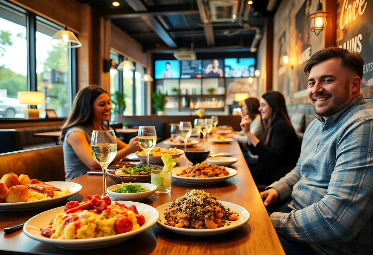 Dining scene at Frog & the Hen restaurant in Augusta