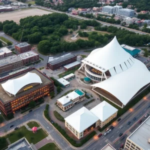 Overview of event venues in Georgia, blending urban and natural settings