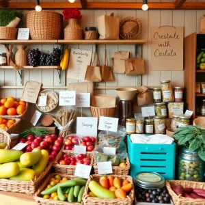 Display of diverse local products from Georgia's agriculture