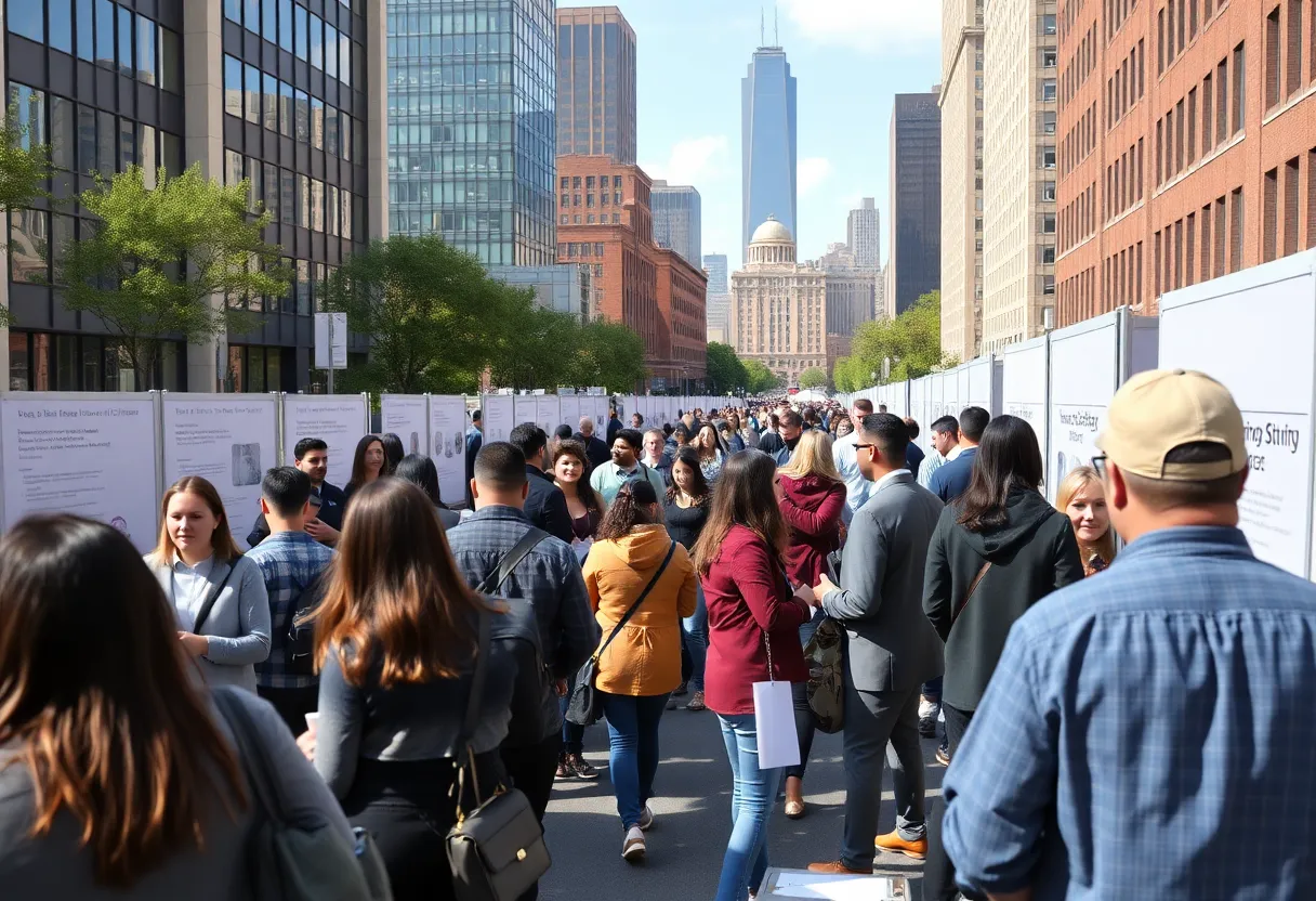 Job fair in Georgia showcasing job seekers and employers