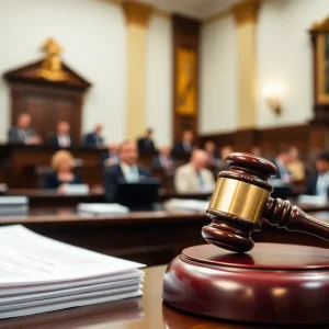Legislative chamber in Georgia discussing legal bills