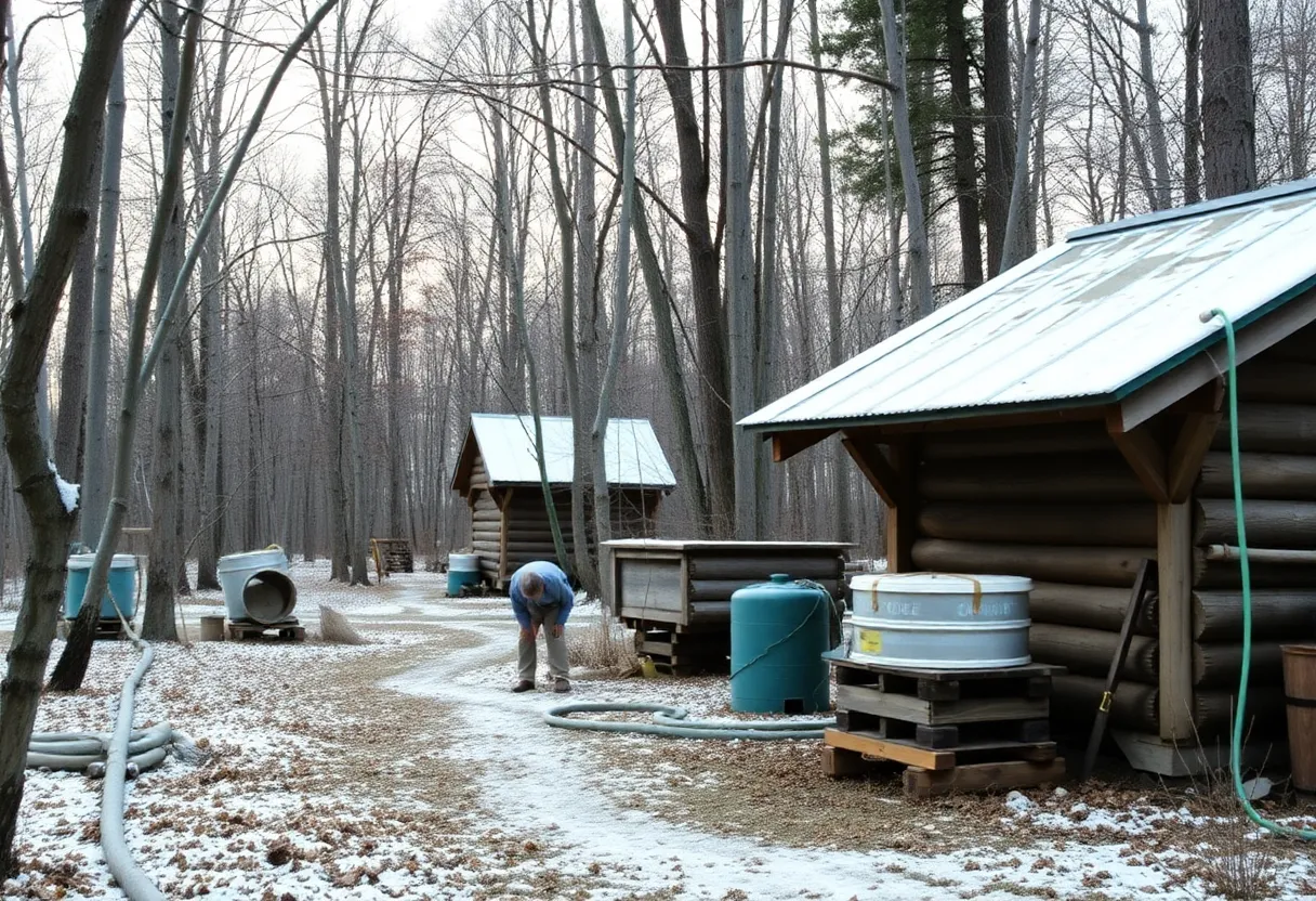 Maple syrup production process in Vermont