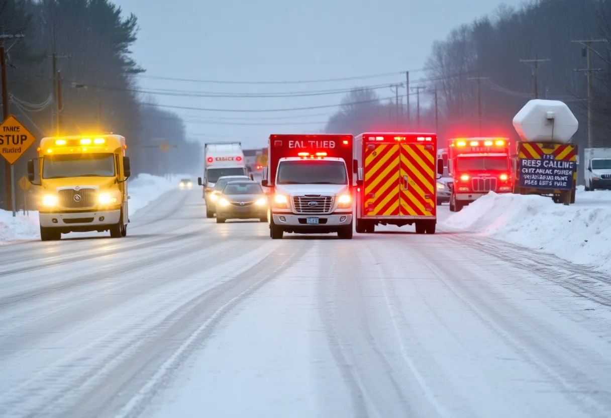 Icy road conditions in Augusta causing traffic accidents