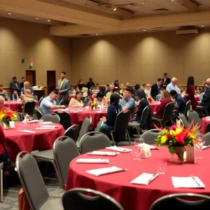 Students receiving awards at the Leadership and Recognition Luncheon in Augusta