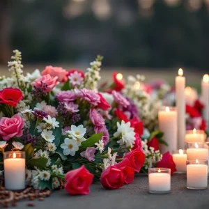 A peaceful memorial scene honoring political legacy