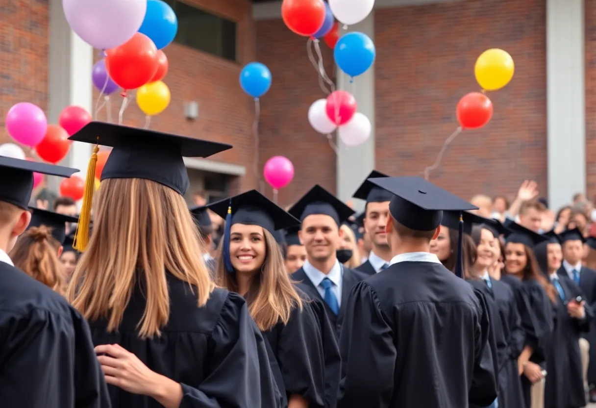 Graduates celebrating at Paine College's 143rd Commencement Ceremony