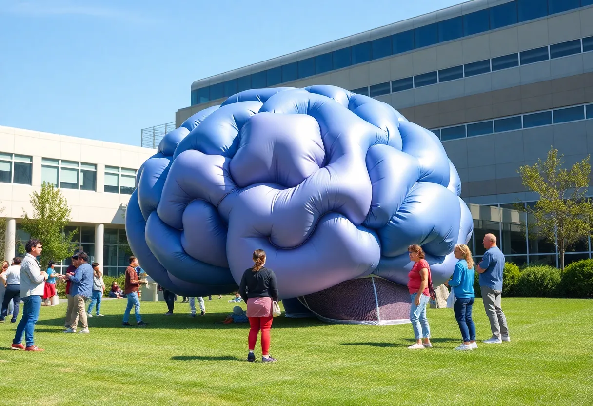 Inflatable brain at Piedmont Augusta's Stroke Awareness event