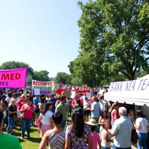 Participants at the Power to the People: Justice Rally