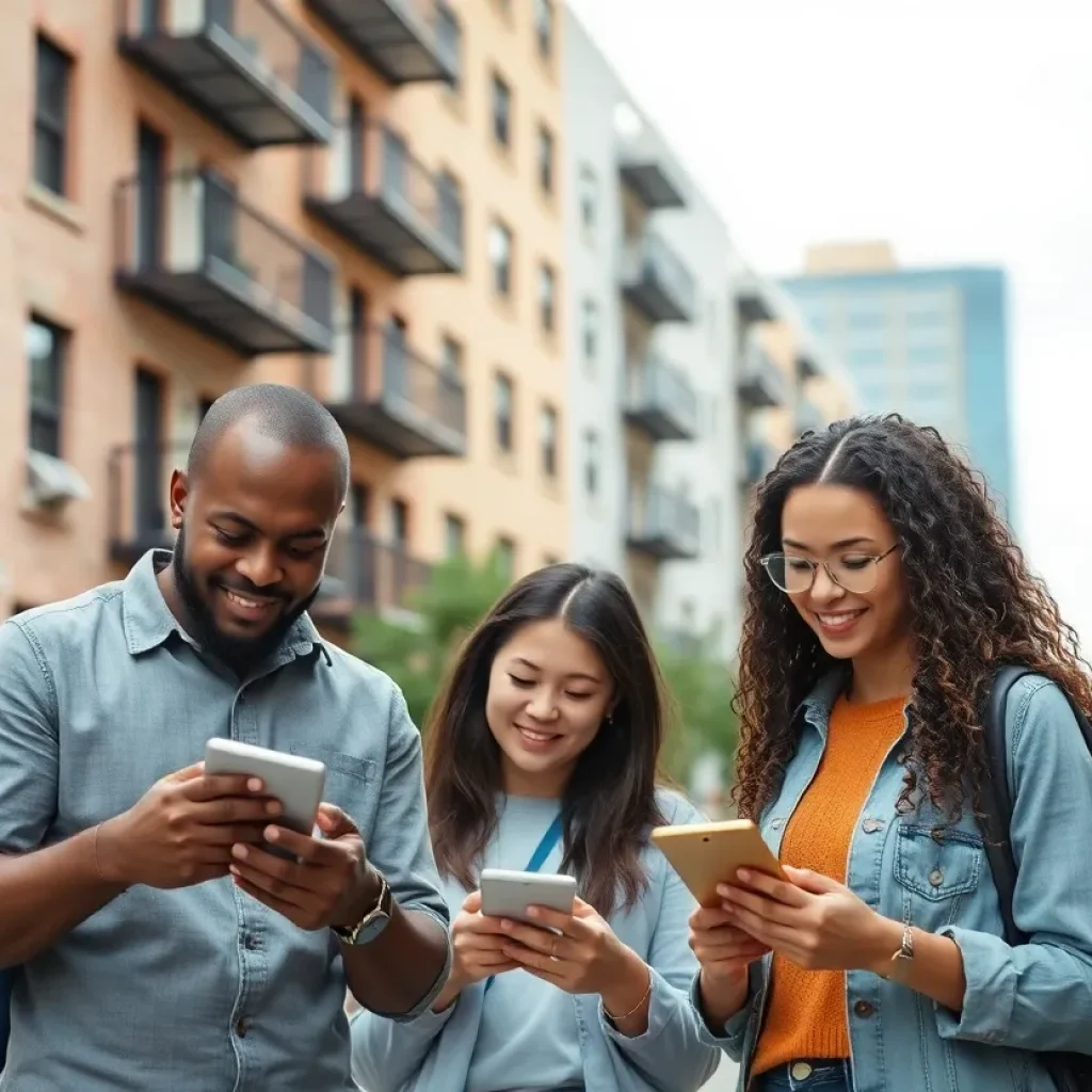 People engaging with rental property listings in Georgia.