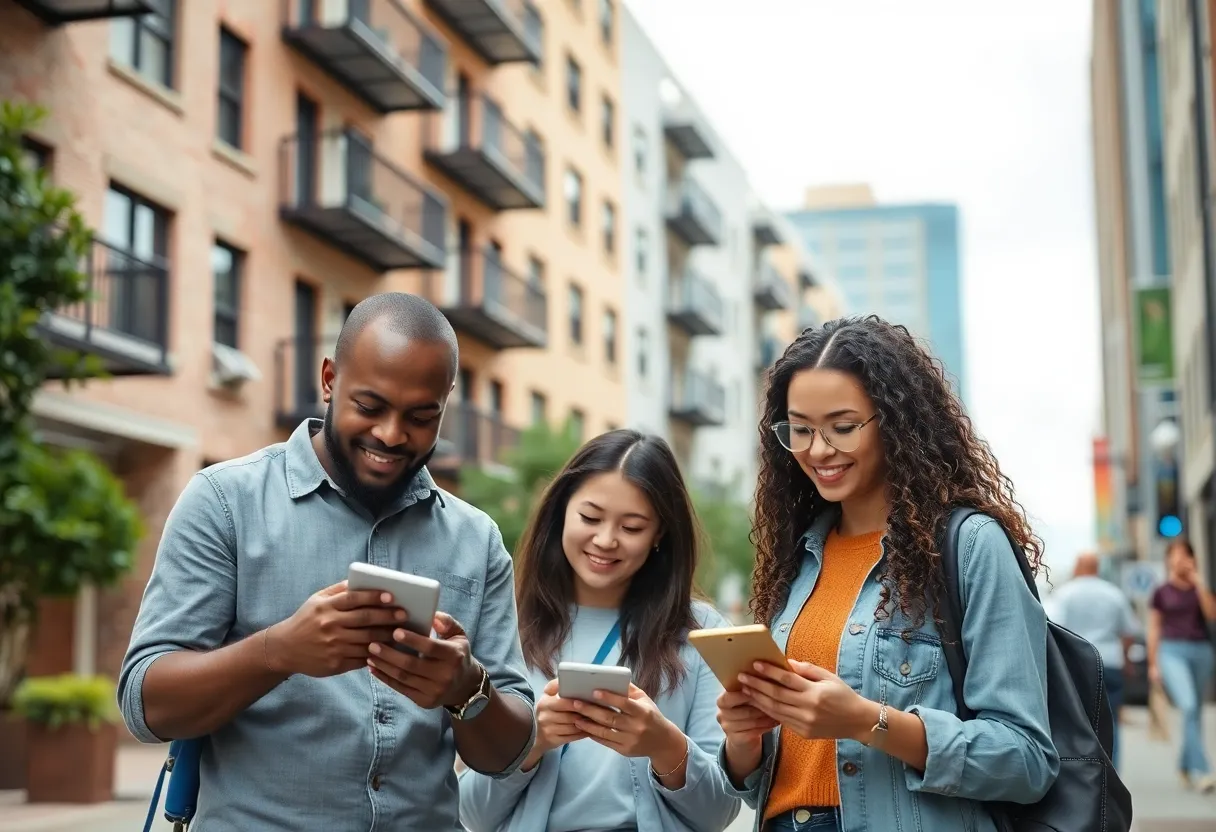 People engaging with rental property listings in Georgia.