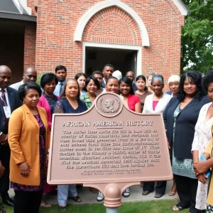 Community members gathered at the historical marker dedication for Rev. Dr. William Jefferson White Sr.