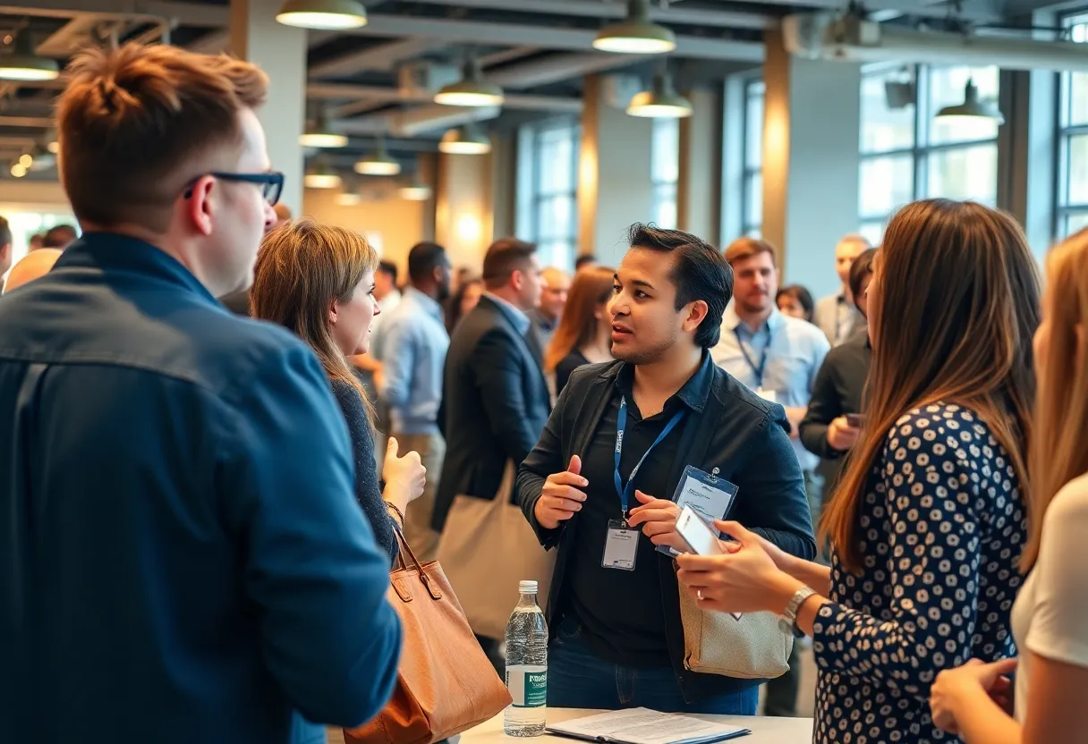 Local business owners networking during the Small Business Week luncheon