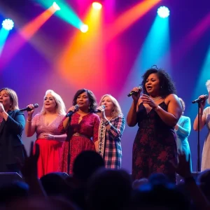 Concert scene of The Queens Tour 2025 showcasing multiple artists on stage.