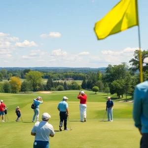 Players participating in a golf tournament at Belle Meade Country Club