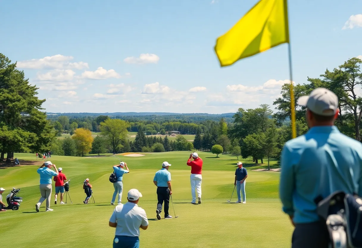 Players participating in a golf tournament at Belle Meade Country Club