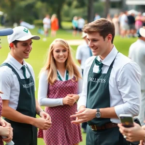 University of Alabama students serving at the Masters Tournament