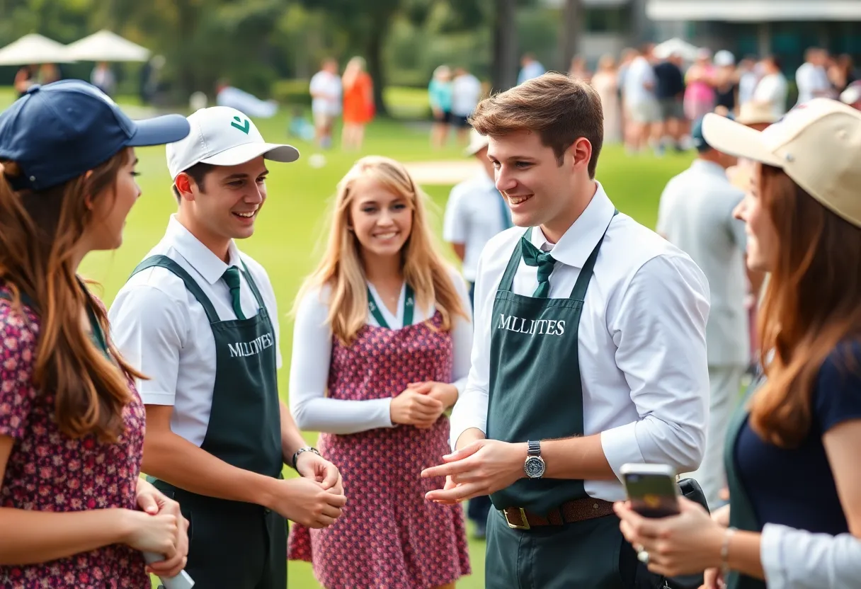 University of Alabama students serving at the Masters Tournament