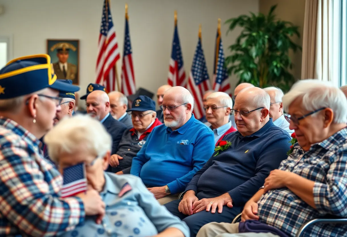 Gathering of veterans reflecting on Memorial Day